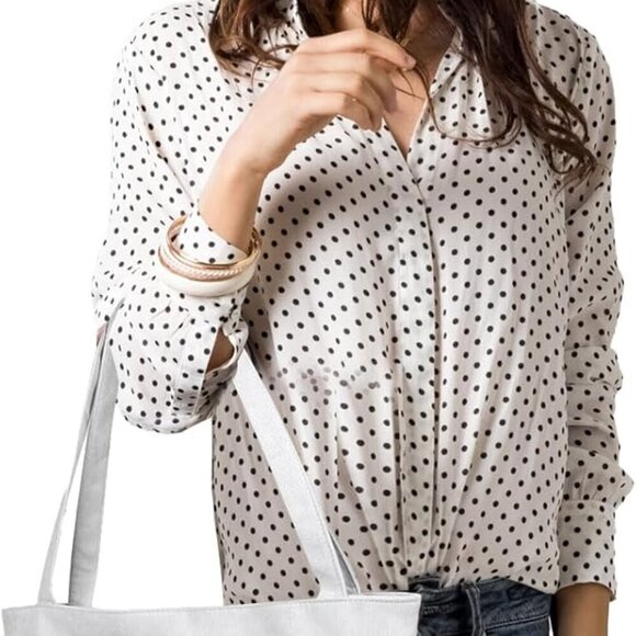 Corduroy Tote Bag Women Large Shoulder Bag with Zipper Pockets for Work Travel - Picture 6 of 7